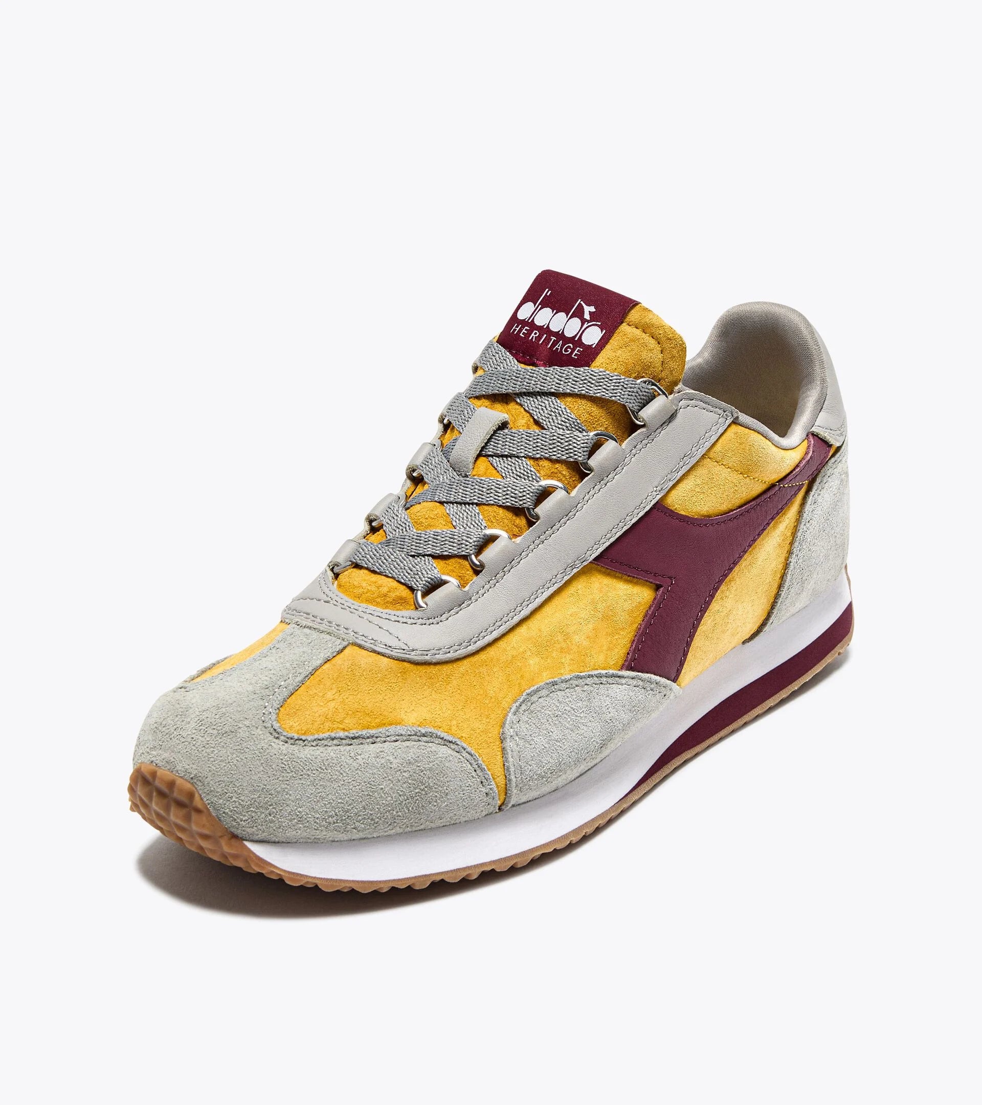 Diadora Heritage Sneaker Equipe '75 SW in Tela e Pelle Multicolore Giallo Fresia Uomo