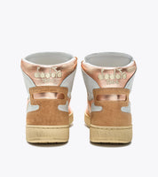 Diadora Heritage Sneaker MI Basket Metal In Pelle Effetto Used Beige Donna