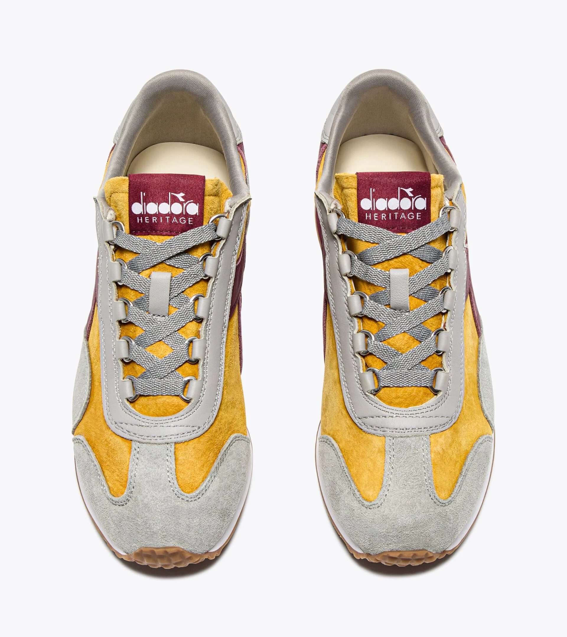Diadora Heritage Sneaker Equipe '75 SW in Tela e Pelle Multicolore Giallo Fresia Uomo