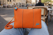 Gabs Borsa Pochette Beyonce M Basic Tracolla in Pelle Logo azzurro - Orange