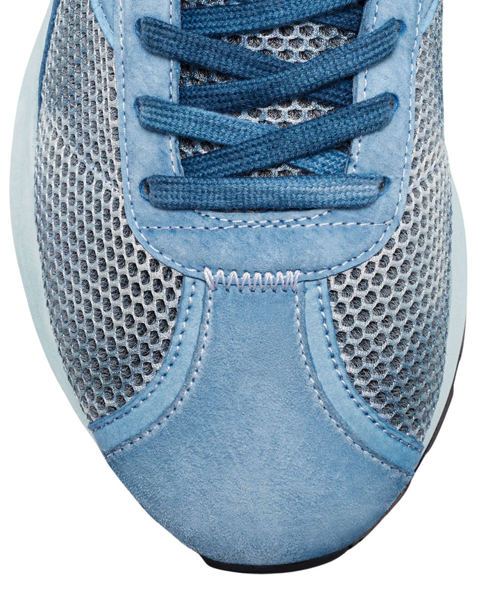 Diadora Heritage Sneaker Low Mercury Elite Dip-Dye in Pelle Azzurro Tie-Dye 4