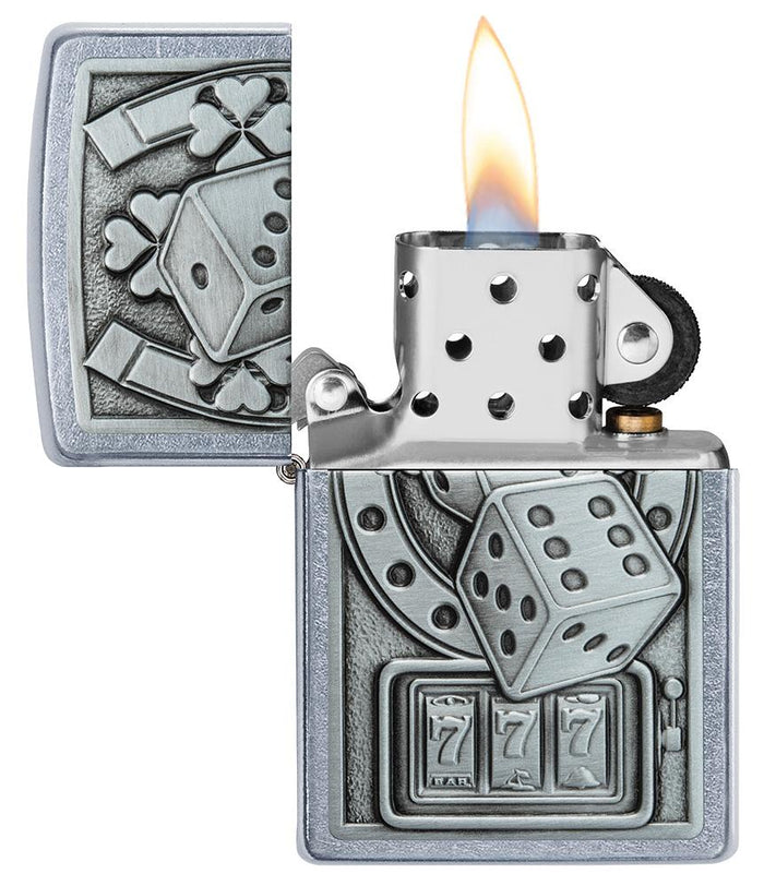 Zippo Antivento Ricaricabile Made In Usa Fortuna Lucky Argento Unisex 2