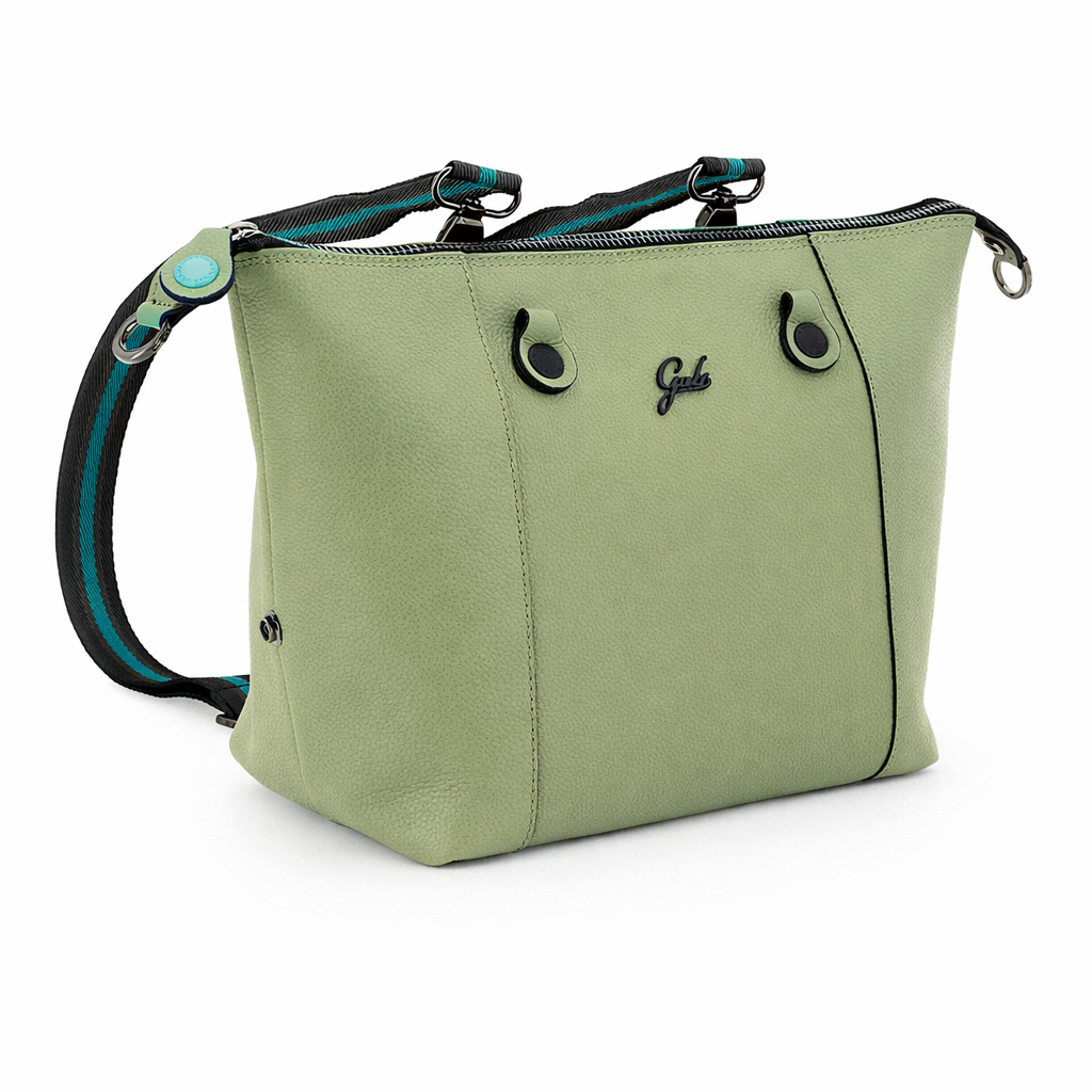 Gabs G3 Plus M Borsa Zaino Trasformabile Hobo Shopper Tote Bauletto in Pelle Celadon
