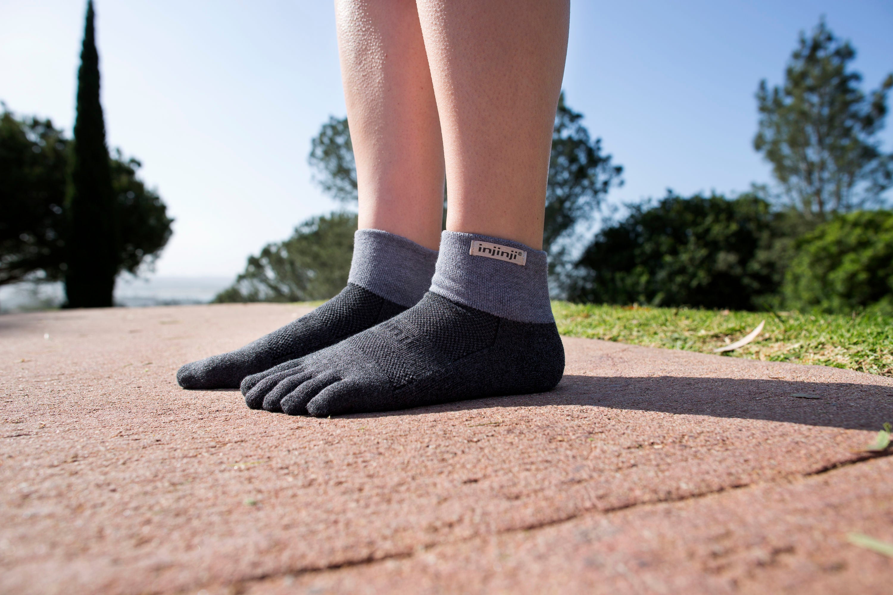 Injinji calze 5 dita da corsa rail Midweight Mini-Crew CoolMax EcoMade 213130 granite