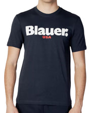 Blauer T-shirt With Maxi Logo Blue Men