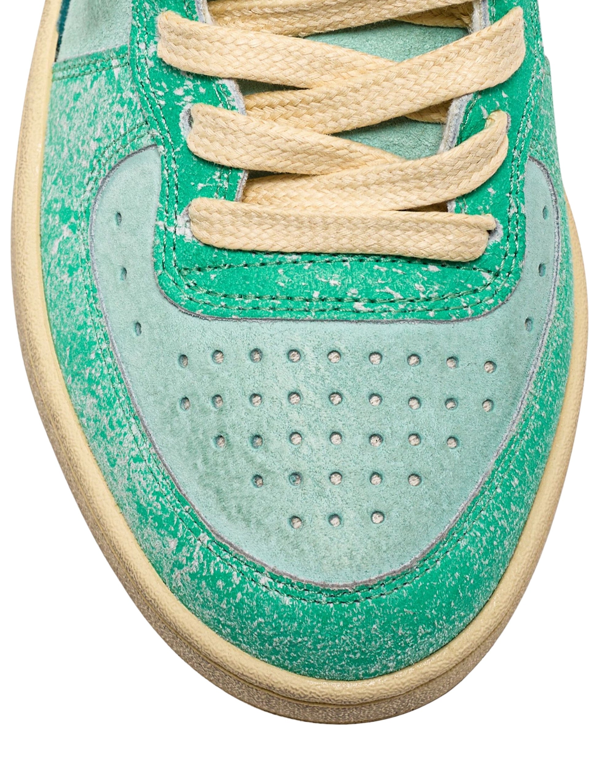 Diadora Heritage Sneakers MI Basket High in Pelle Effetto Used Verde