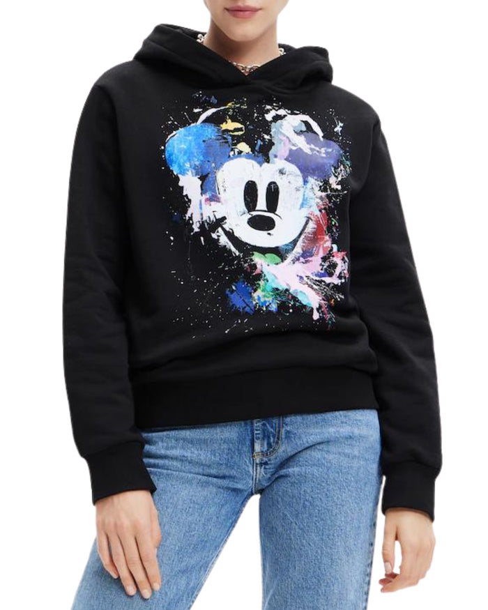 Desigual Woman Sweat "mickey Splash" Nero Donna 2