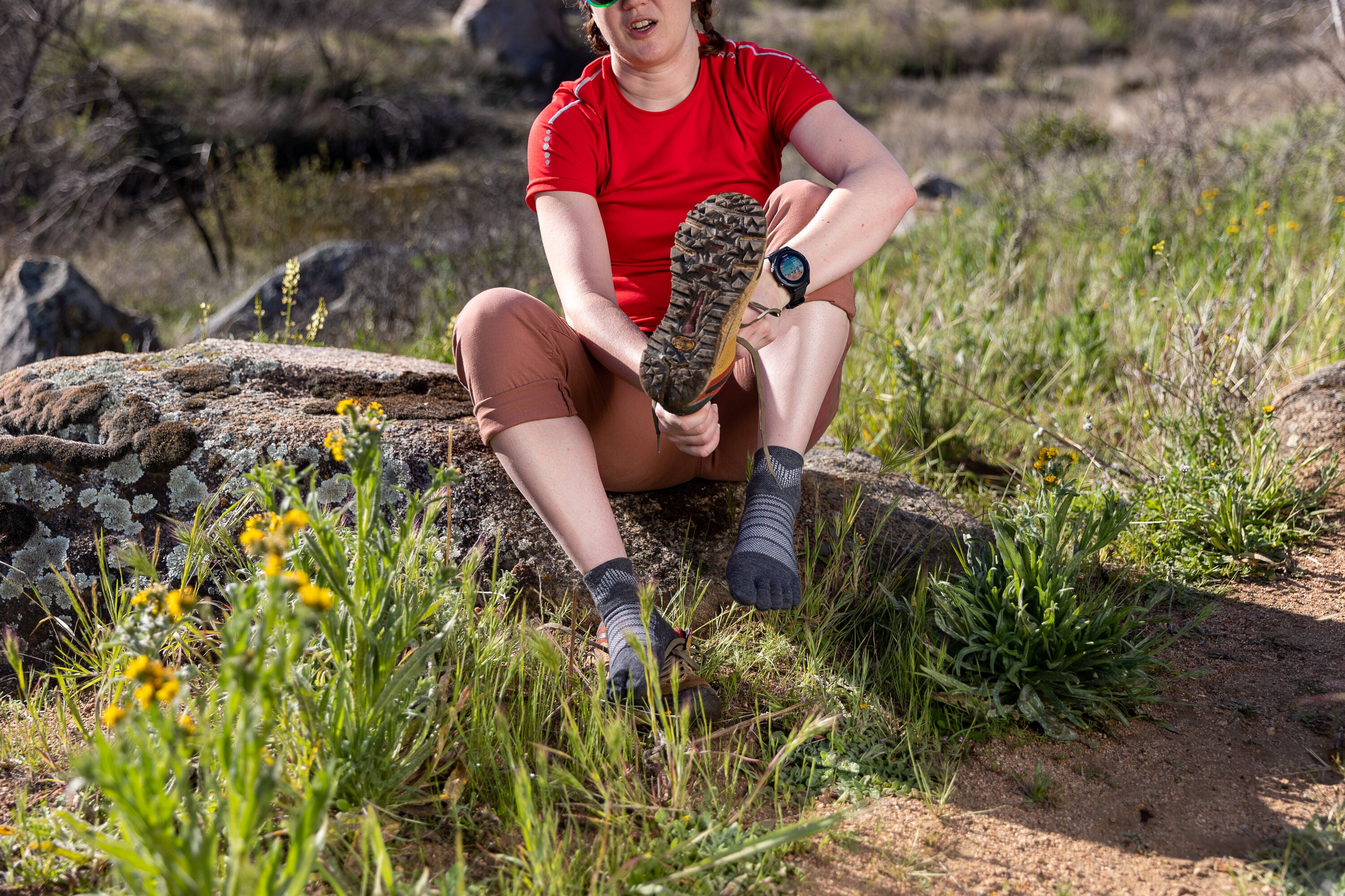 Injinji calze 5 dita da corsa Calze Outdoor Midweight Mini Crew NuWool 223630