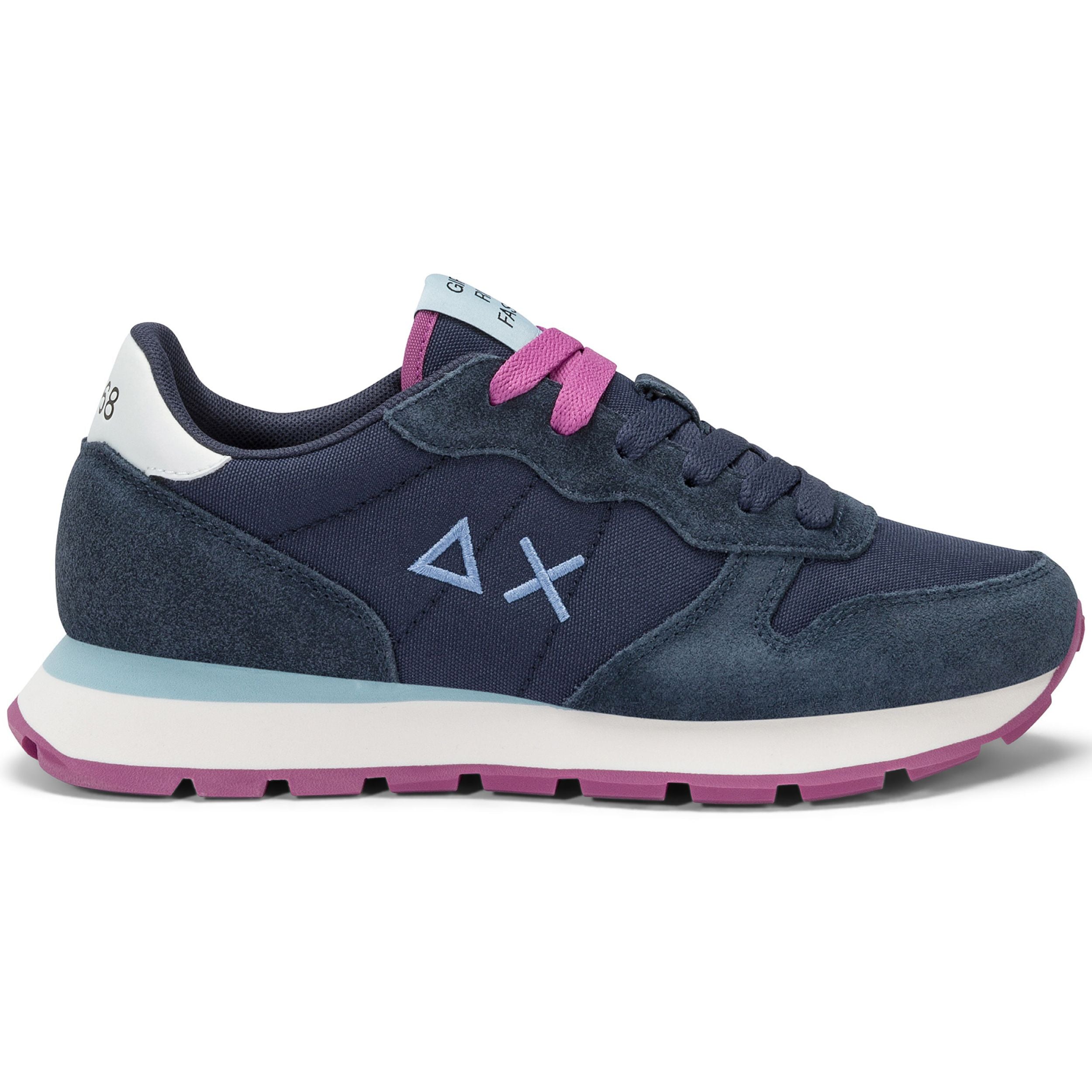 Sun68 Sneaker Casual Ally Solid Z45201 Pelle e Tessuto Blu Navy Donna