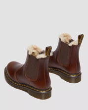 Dr. Martens Stivaletto Chelsea Donna 2976 Leonore Butterscotch Orleans Marrone con Pelliccia