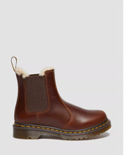 Dr. Martens Stivaletto Chelsea Donna 2976 Leonore Butterscotch Orleans Marrone con Pelliccia