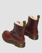 Dr. Martens Stivaletti Donna 1460 Serena Butterscotch Orleans Marrone con Pelliccia Interna
