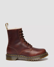 Dr. Martens Stivaletti Donna 1460 Serena Butterscotch Orleans Marrone con Pelliccia Interna