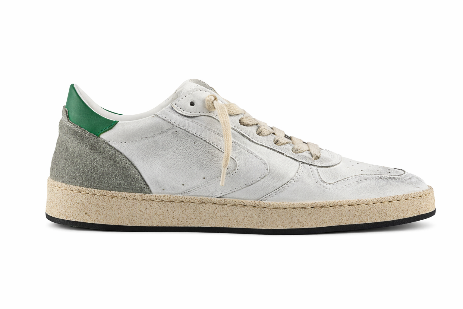 Valsport Scarpa Sneaker Davis Heritage in Nappa Bianco verde uomo pelle artigianale