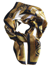 Versace Foulard Stola Pashmina Seta Nero