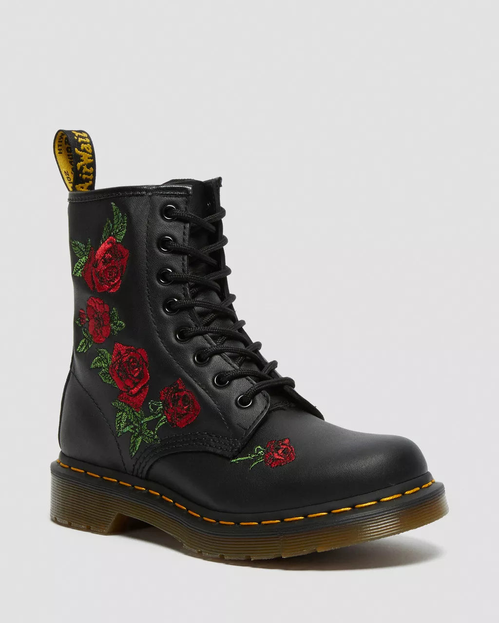 Dr. Martens Stivali Stringati 1460 Vonda Black Softy T in Pelle Nero Donna