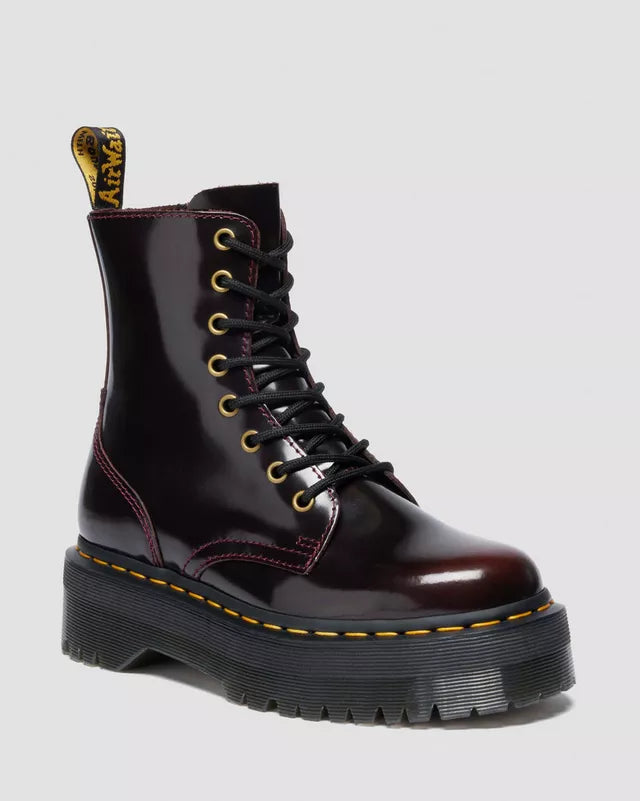 Dr. Martens Stivale Jadon Cherry Red Aracadia in Pelle Bordeaux Donna
