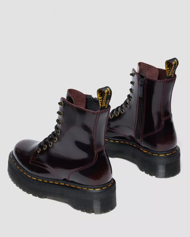 Dr. Martens Stivale Jadon Cherry Red Aracadia in Pelle Bordeaux Donna
