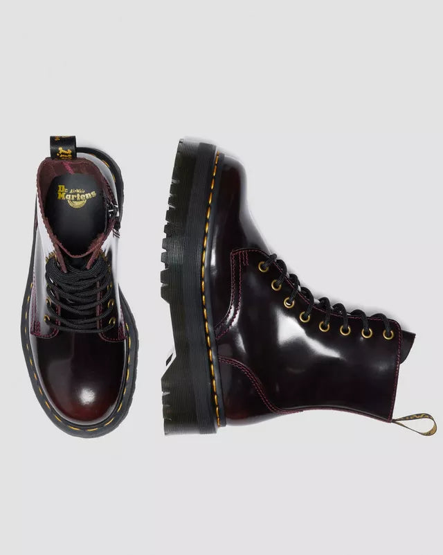 Dr. Martens Stivale Jadon Cherry Red Aracadia in Pelle Bordeaux Donna