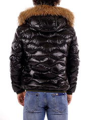 Blauer Piumino giubbotto Corto Wave Nero Uomo con Pelliccia