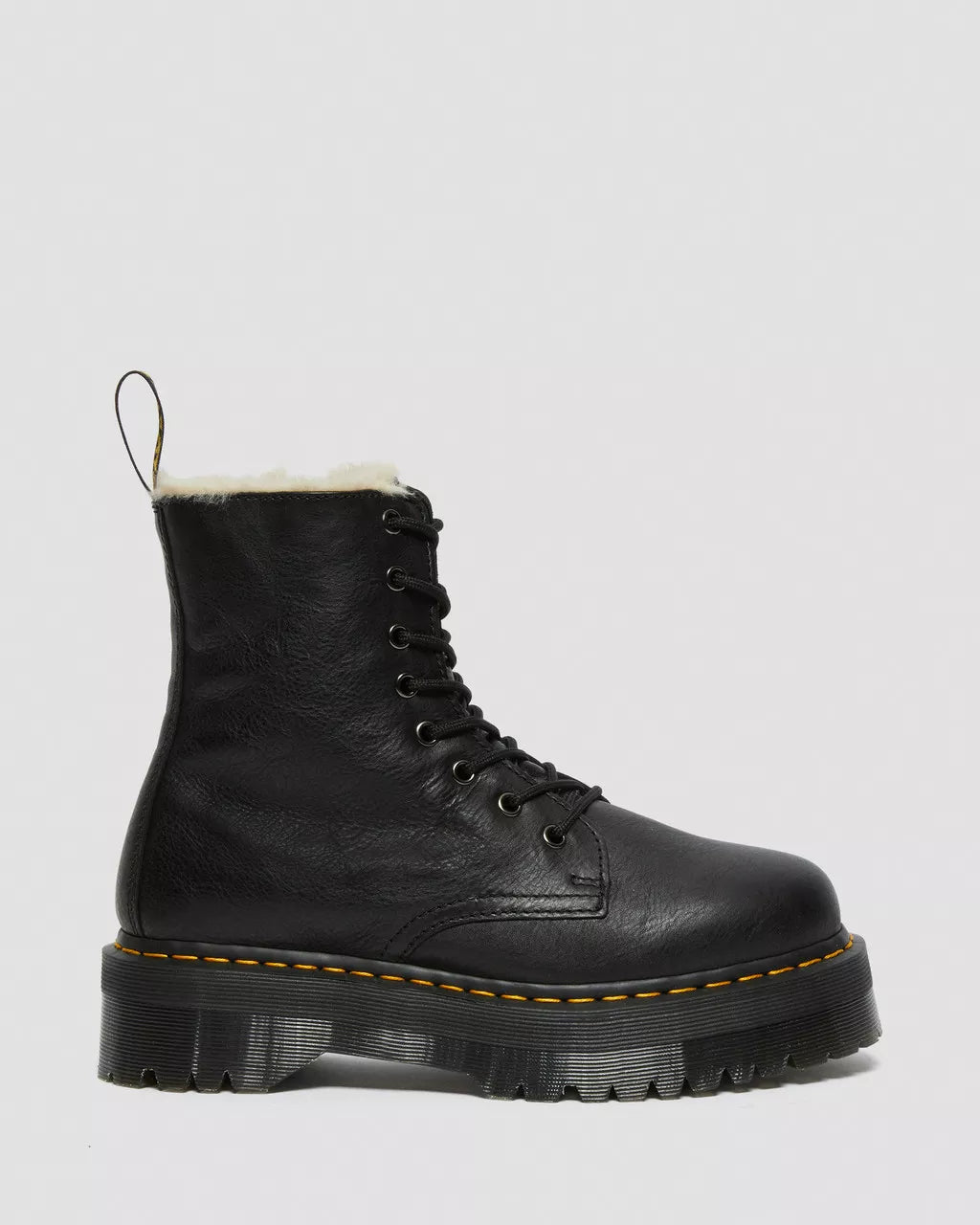 Dr. Martens Stivale Stringato Jadon FL Black Pisa in Pelle Nero Donna