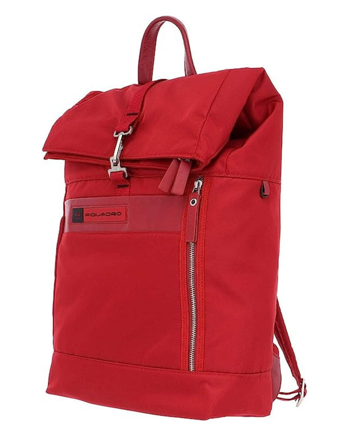 Piquadro Roll Top In Tessuto Tecnico Rigenerato Rosso Unisex 2