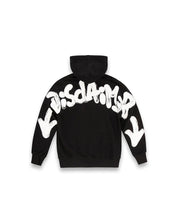 Disclaimer Felpa con Cappuccio 100% Cotone Nero Striscia Logo Bianco Uomo 55100