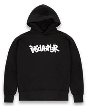 Disclaimer Felpa con Cappuccio 100% Cotone Nero Logo Uomo 55122