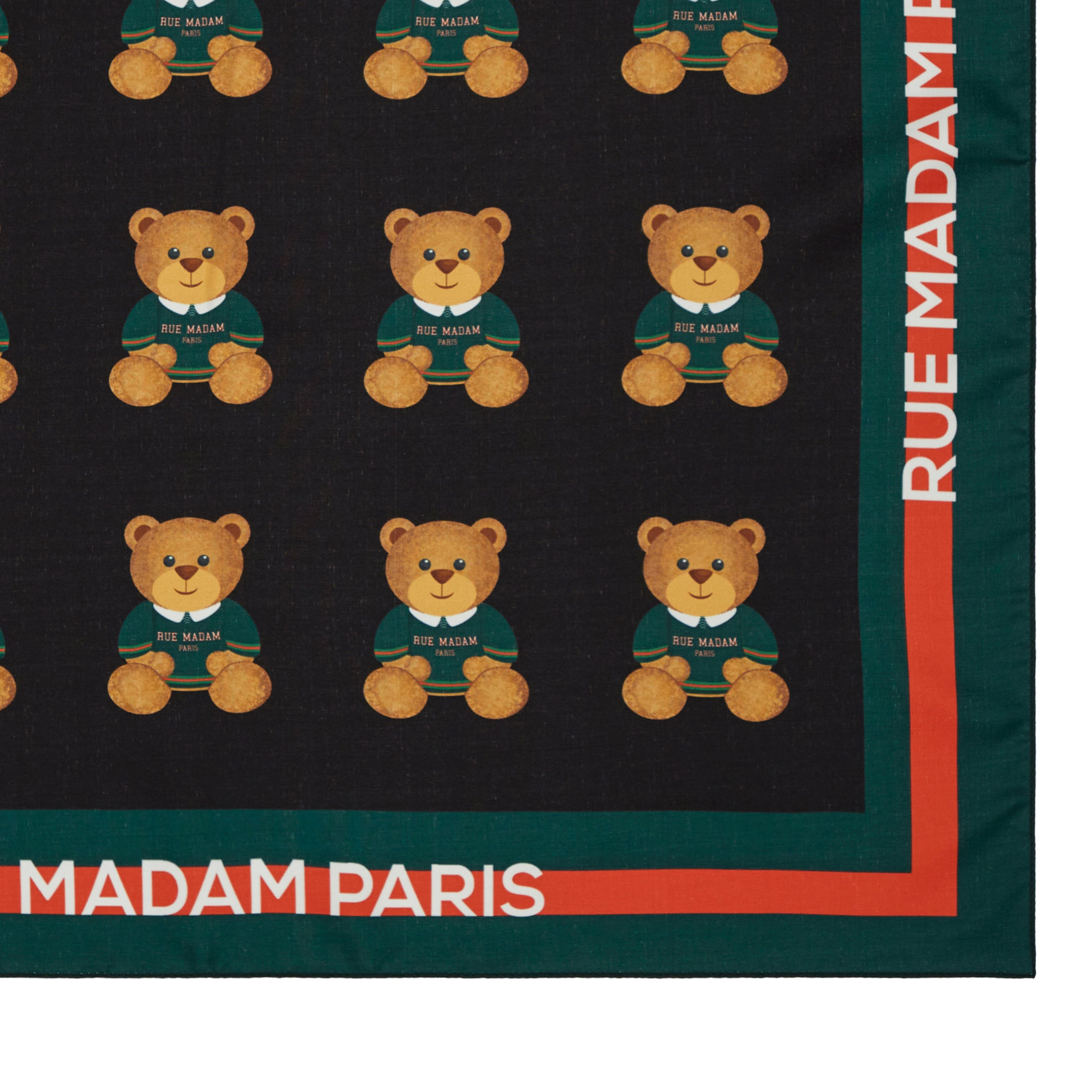 Rue Madam Paris Foulard Carrè MULTI TEDDY BLACK 60x60