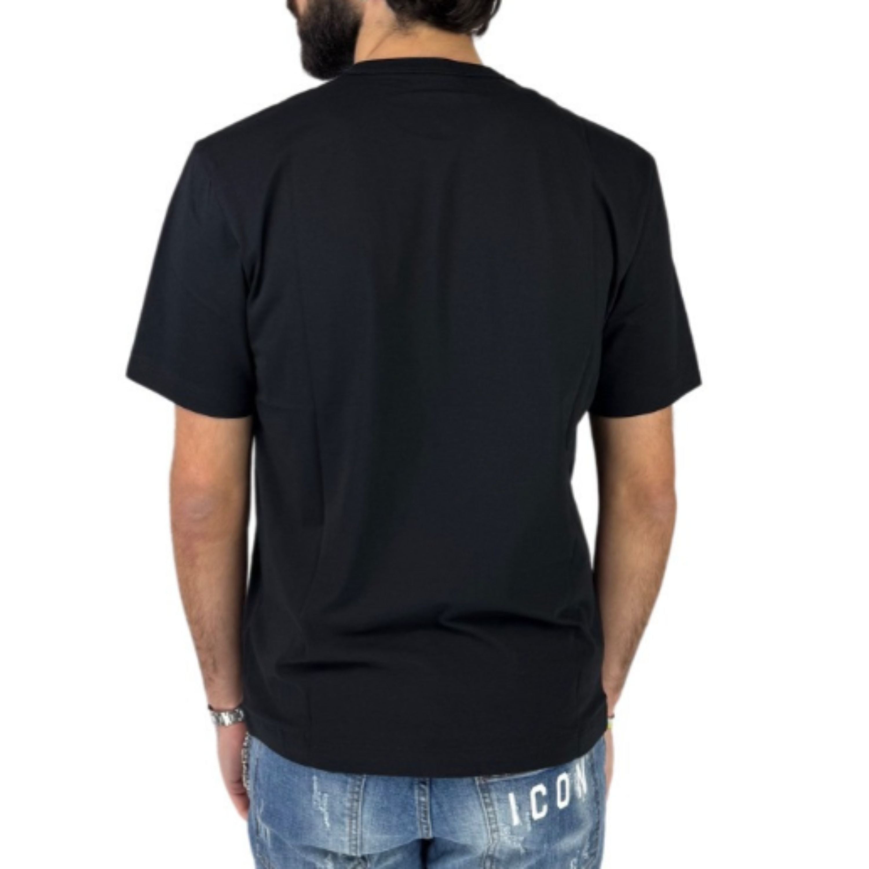 Blauer T-shirt Con Maxi Logo Nero Uomo ERNST