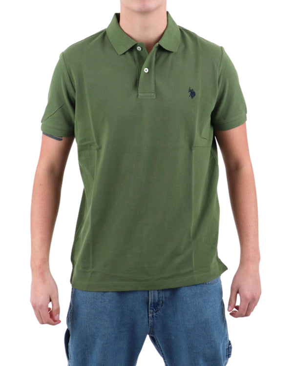 U.S. Polo Assn. T-Shirt Logo Fronte e Retro Cotone Verde-2