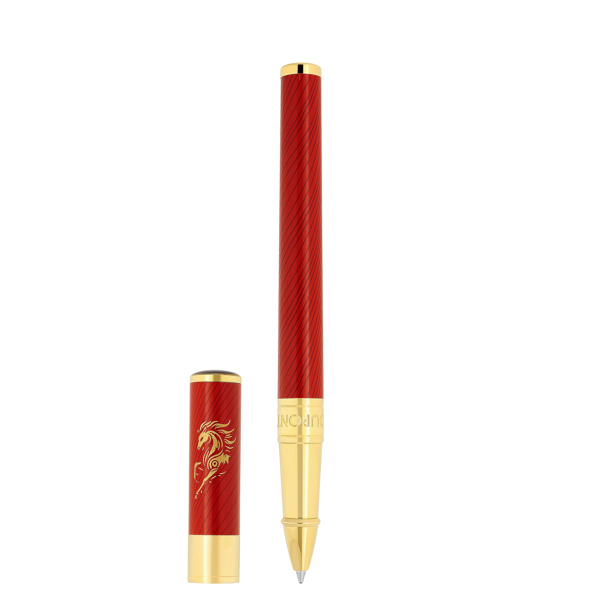 S.t.dupont biro penna sfera Initial in ottone limited edition cavallo rosso - 272080