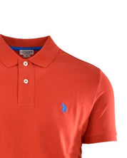 U.S. Polo Assn. Maglietta Polo King in Cotone Rosso con Logo Azzurro