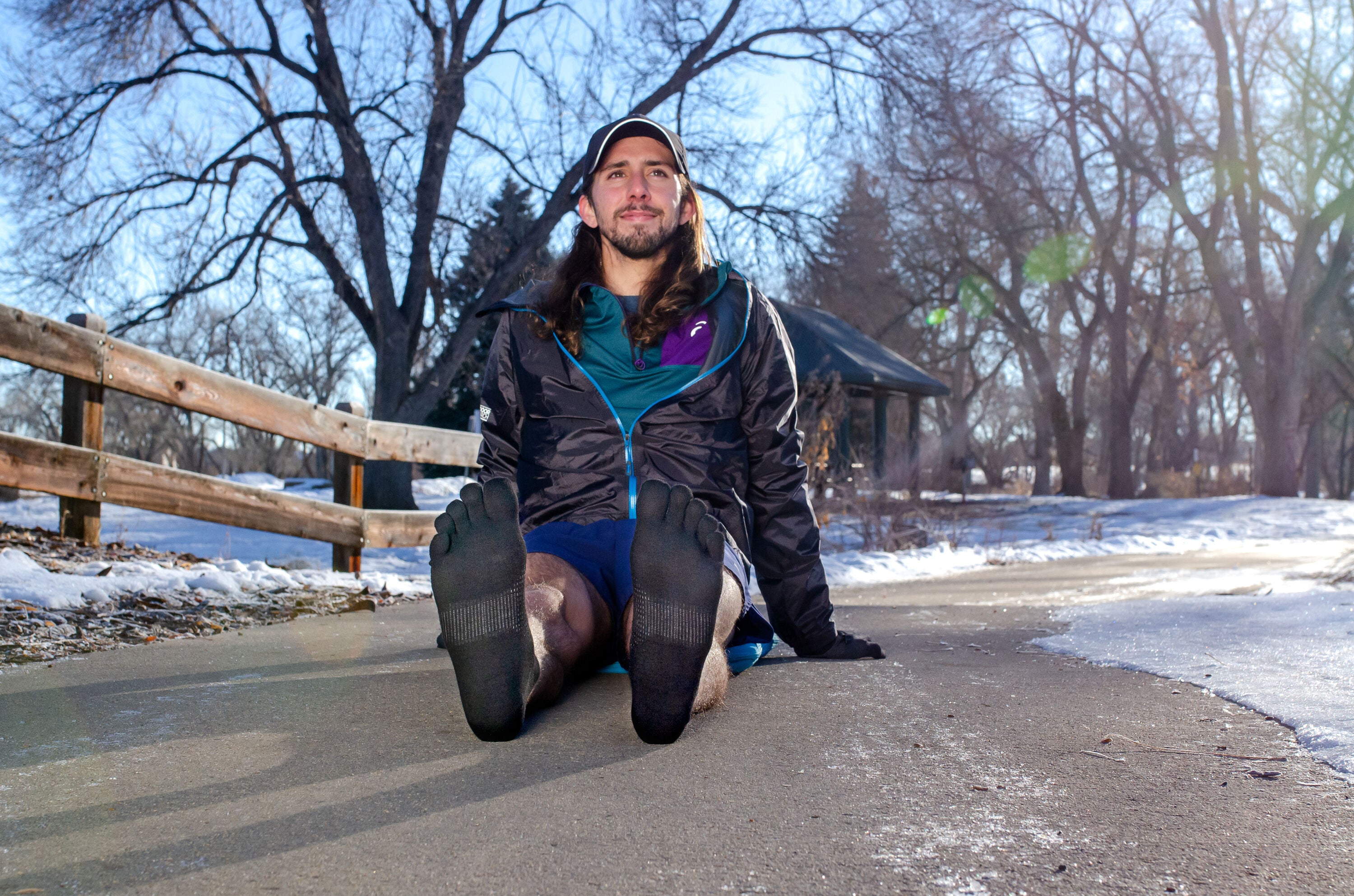 Injinji calze 5 dita da corsa Run Lightweight Mini-Crew CoolMax EcoMade nero 281130