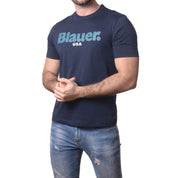 Blauer T-shirt Con Maxi Logo Blu Uomo ERNST