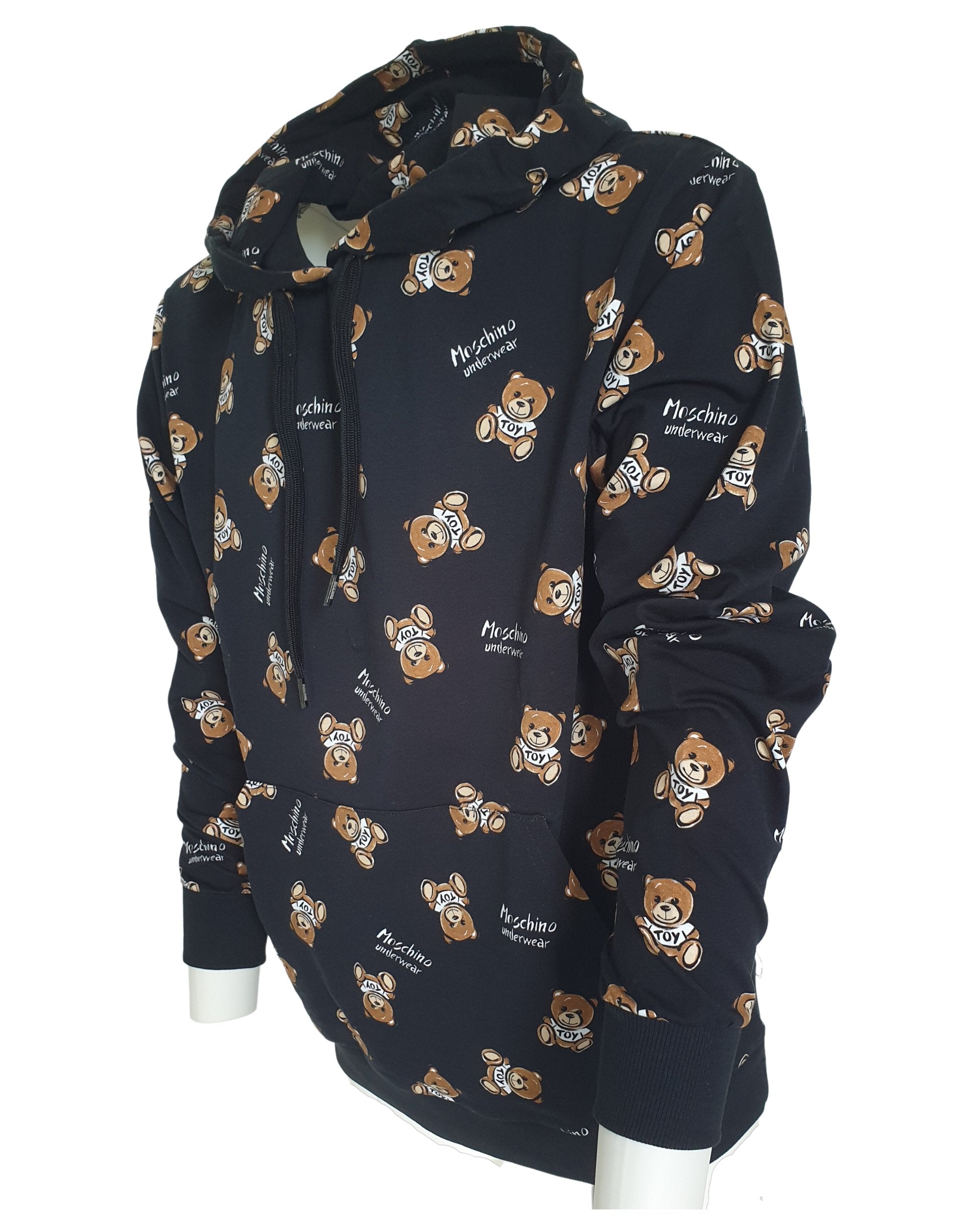 Moschino Underbear Felpa con Cappuccio Design Orsacchiotto Cotone Blu Scuro