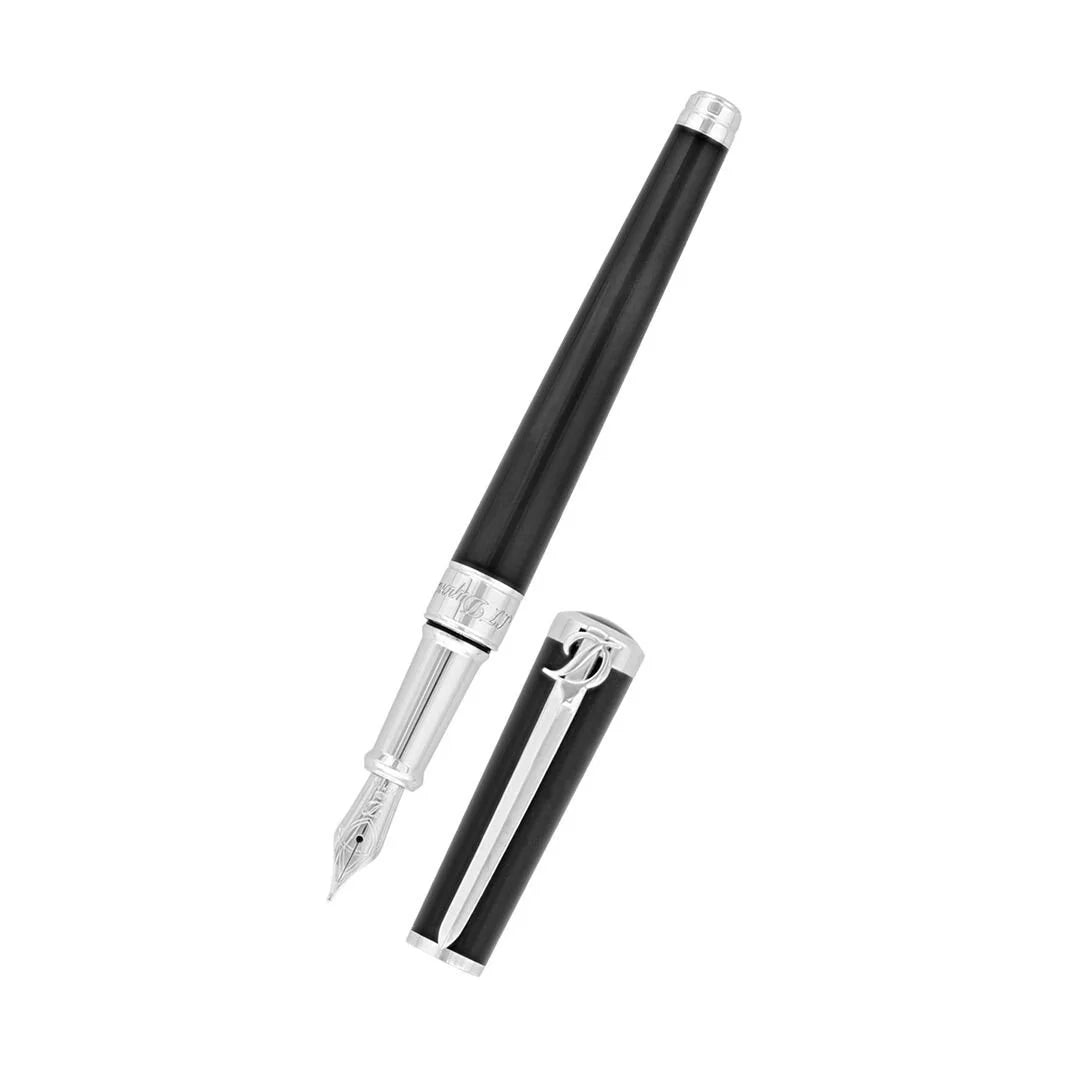 S.t.dupont penna stilografica sword fountain pen palladio e nero 290102