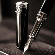 S.t.dupont penna stilografica sword fountain pen palladio e nero 290102