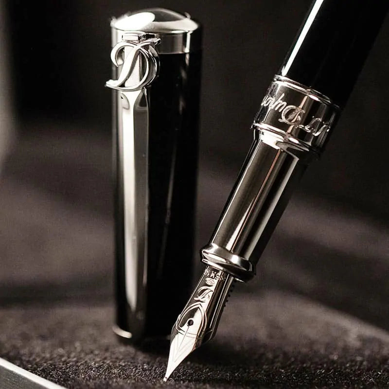S.t.dupont penna stilografica sword fountain pen palladio e nero 290102