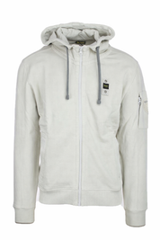 Blauer Felpa Full zip e Cappuccio Cardinton bianco urban uomo con logo e tasca