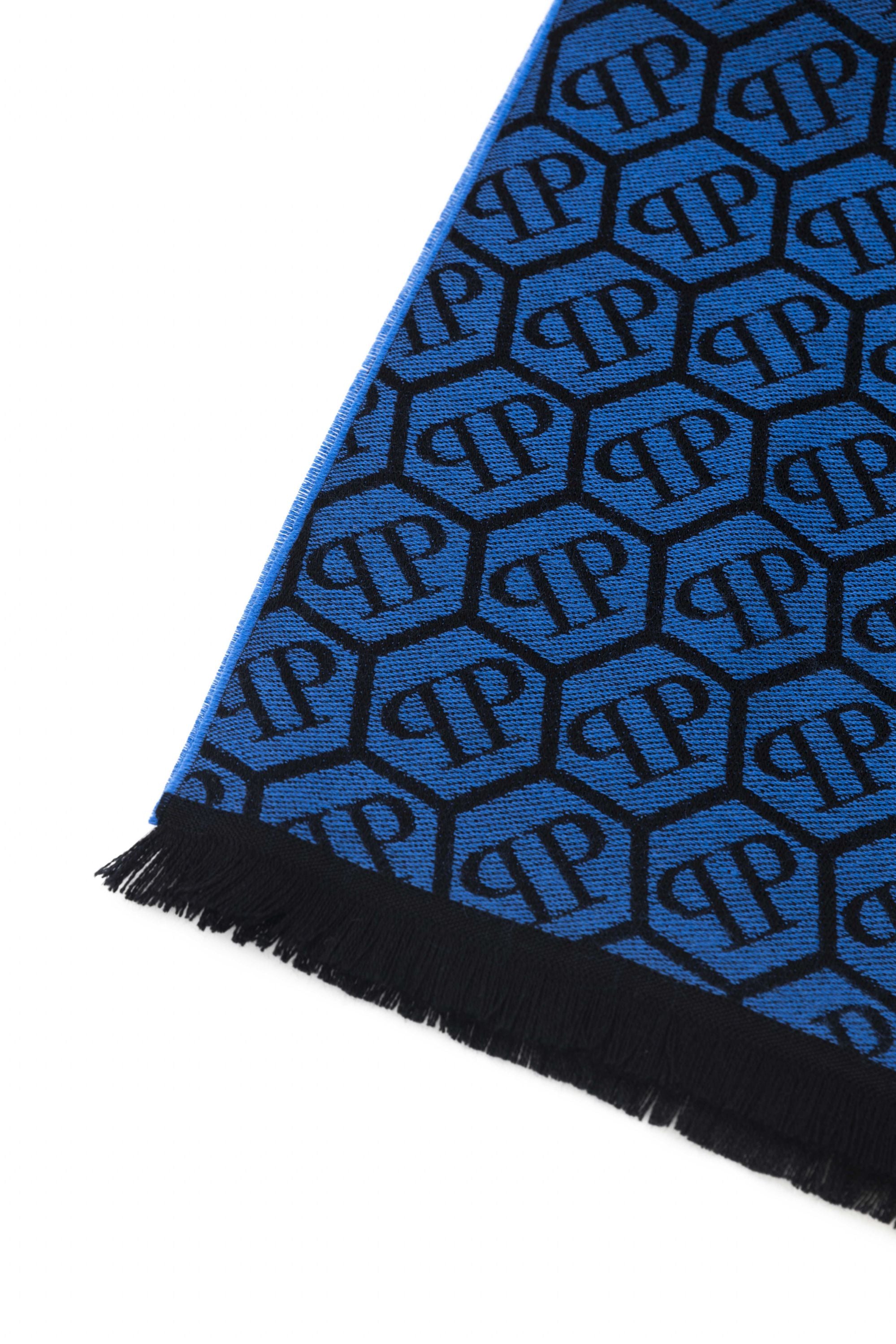 Philipp Plein Stola Logo All Over Blu