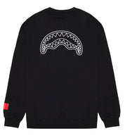 Sprayground Felpa girocollo maglia uomo men limited edition nera Squalo Shark SP827G