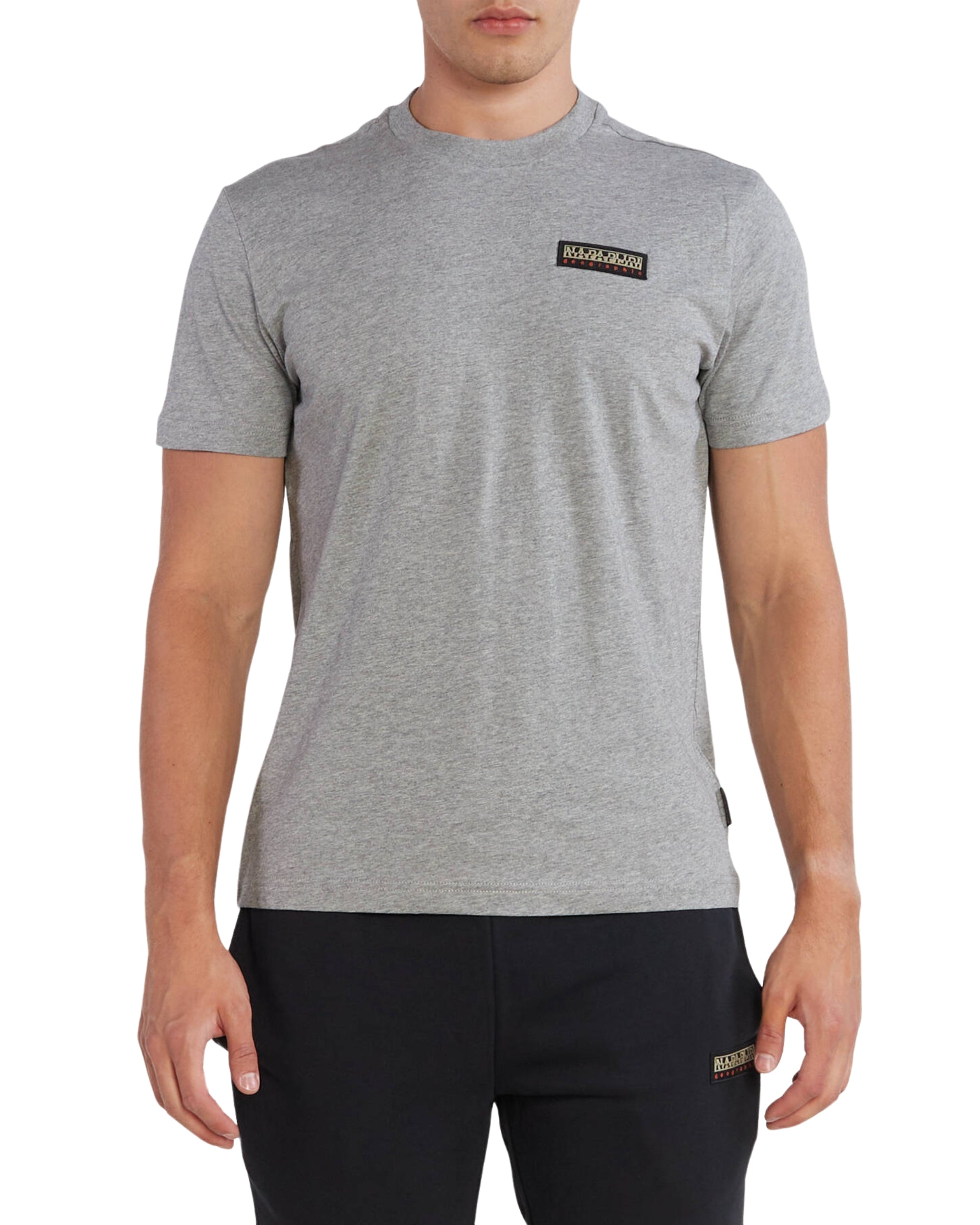 Napapijri Iaato Cotton Short Sleeve T-Shirt Grey