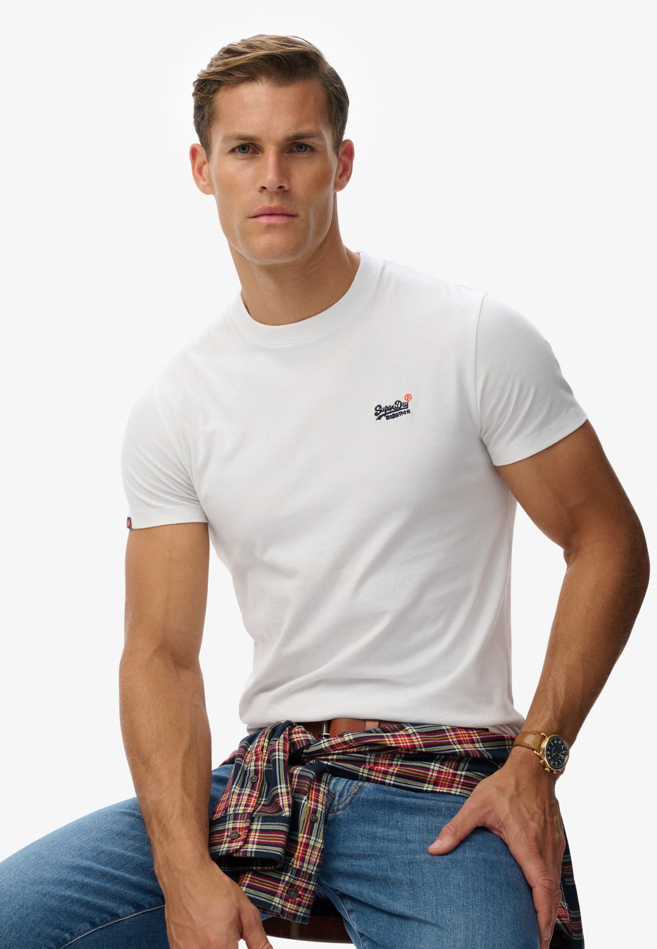 Superdry T-shirt Uomo Logo cotone manica corta bianco