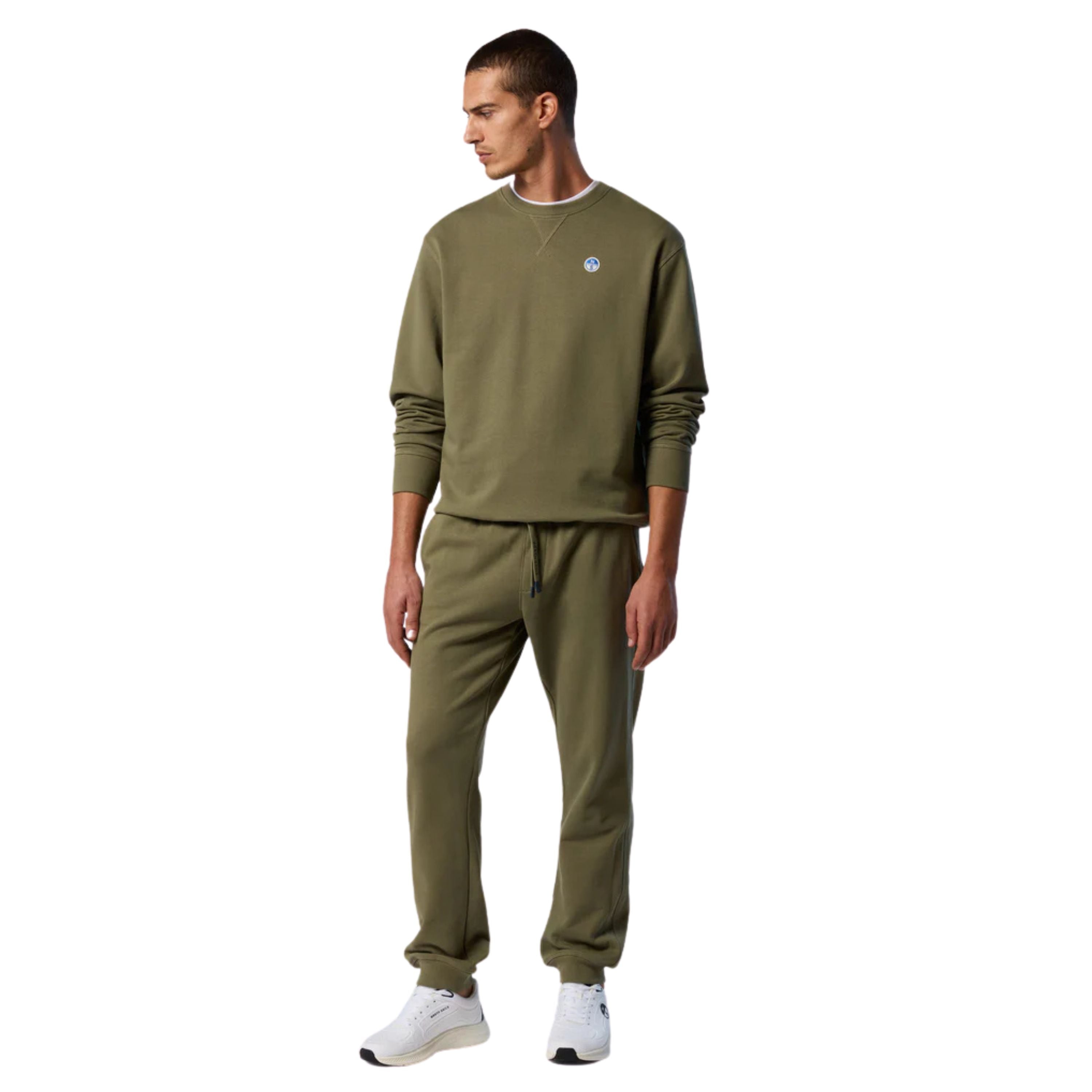 North Sails Felpa manica lunga girocollo CREWNECK SWEATSHIRT verde militare 691220