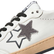 2Star Scarpe Sneakers Made in Italy artigianali Week Star Pelle Bianco Nero Uomo 5056