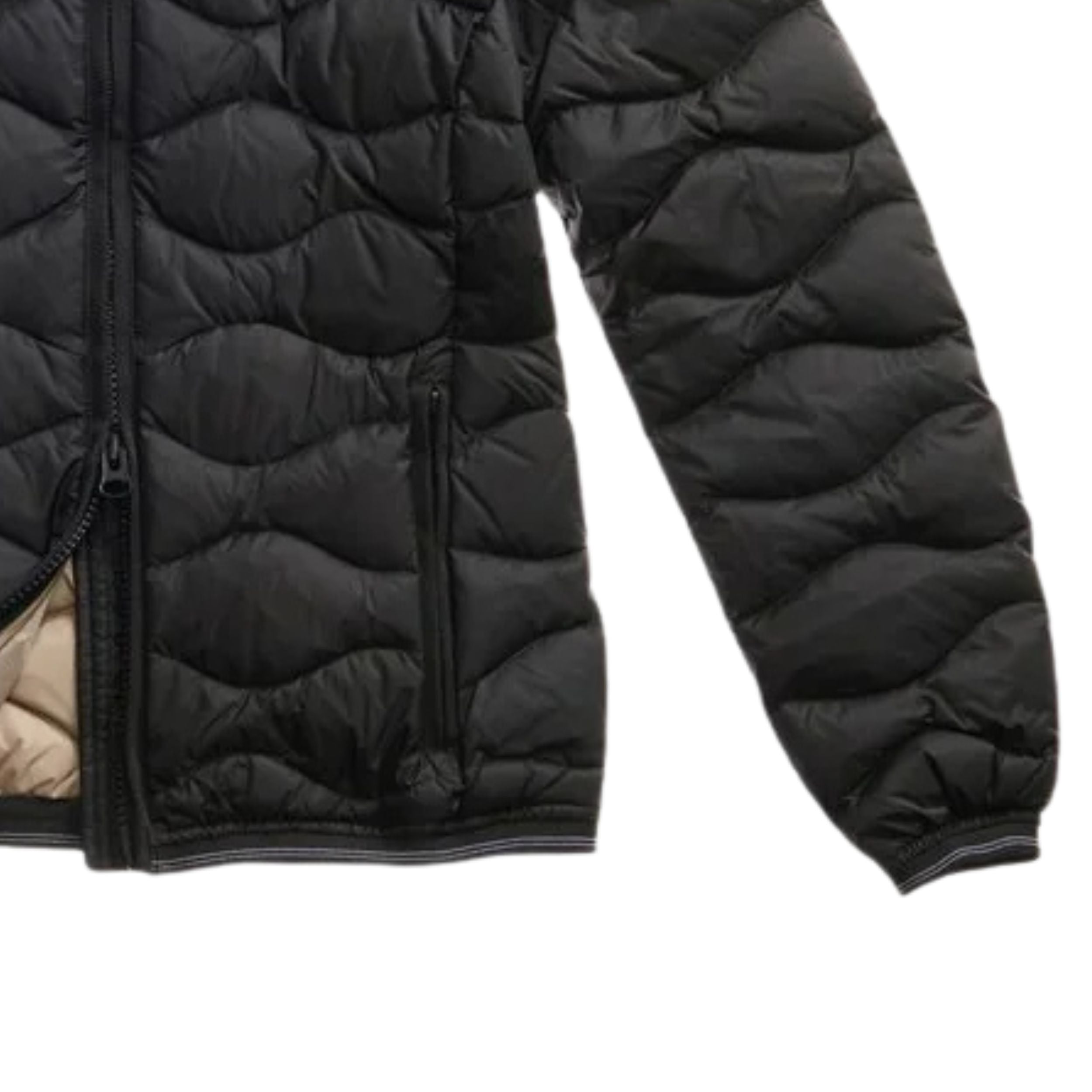 Blauer Giubbino Corto Imbottito Camelia Nero Interno Beige Donna