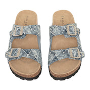 Gaelle scarpe donna SANDALO denim RIVETTO PERSONALIZZATO E DOPPIA FIBBIA