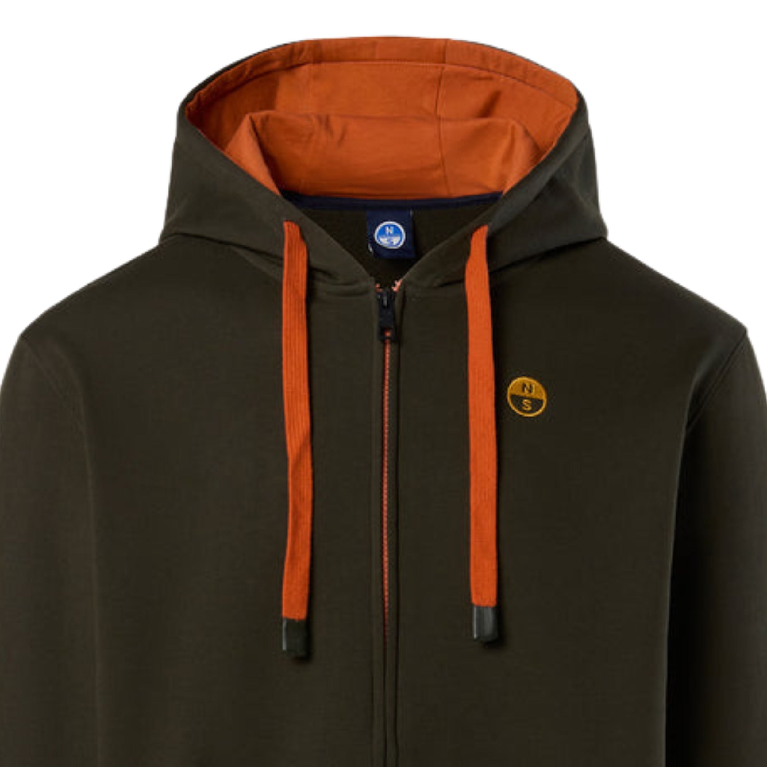 North Sails Felpa manica lunga Hoodie cappuccio full zip 691260 verde 0440