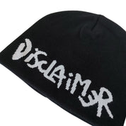 Disclaimer berretto cuffia beanie hat uomo donna black cotone 100% tricot 55200